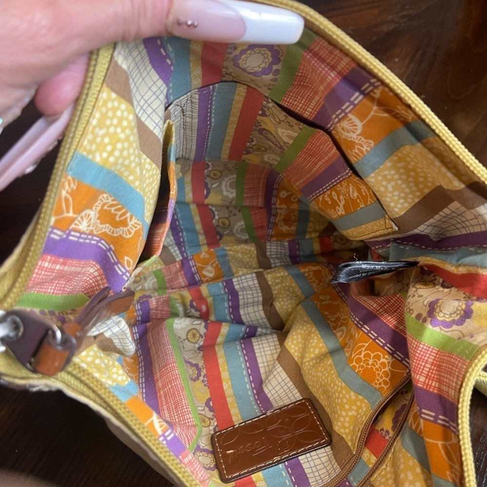 Fossil Floral Yellow Coated Canvas Crossbody - Gently Used - Picture 4 of 9